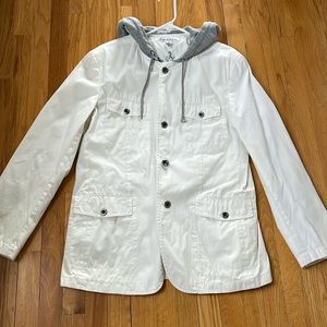Kenneth Cole NY white jacket with hoodie